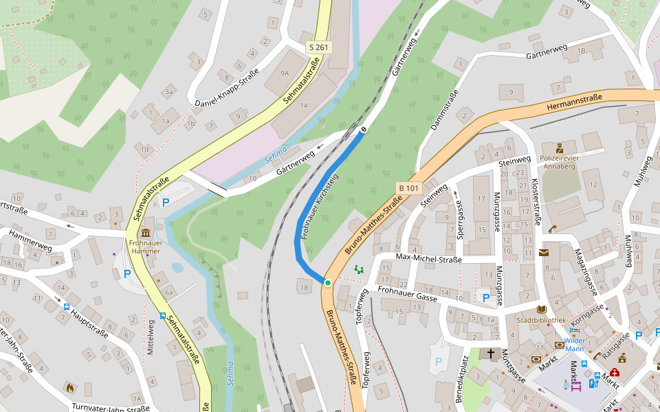 Frohnauer Kirchsteig walking route map in Annaberg-Buchholz
