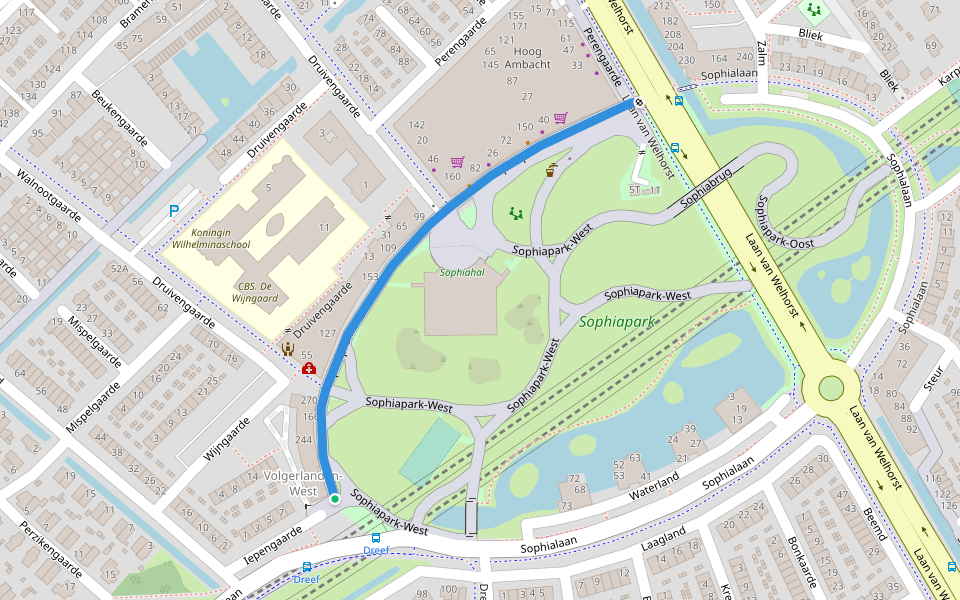 Sophiapromenade walking route map in Hendrik-Ido-Ambacht