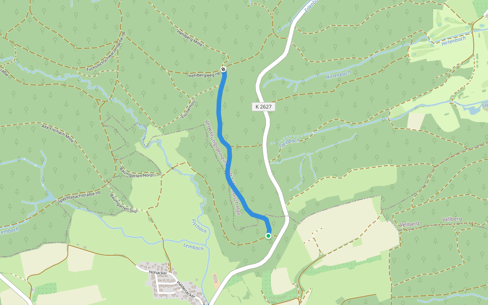 "Birkentöbele" walking route map in Obersontheim