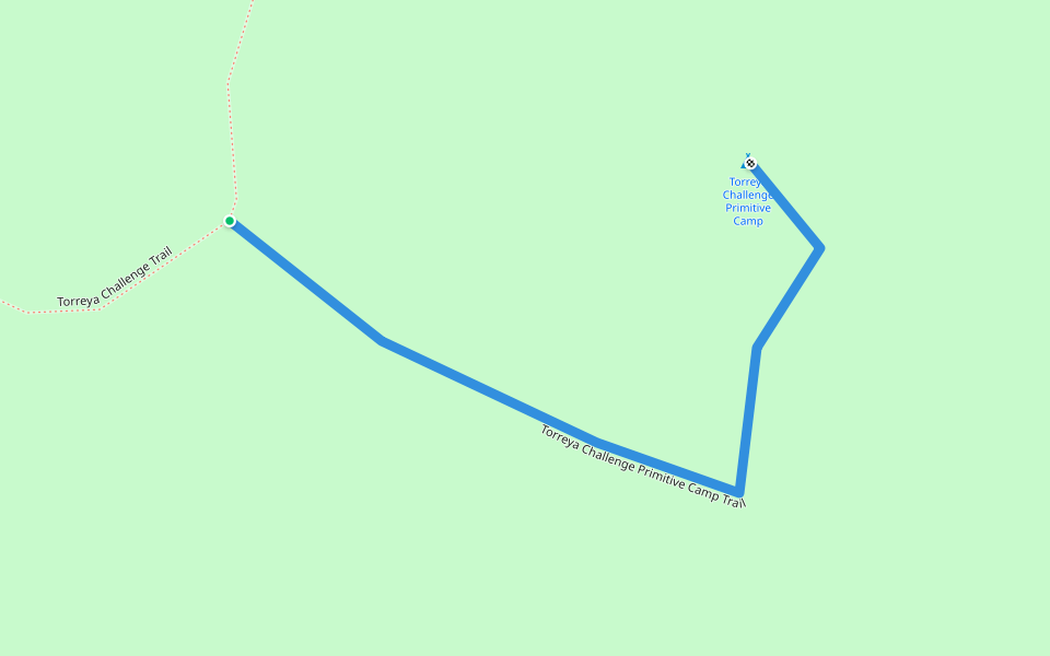 Torreya Challenge Primitive Camp Trail walking route map in Bristol