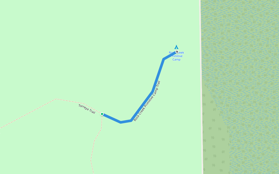 Rock Creek Primitive Camp Trail walking route map in Bristol