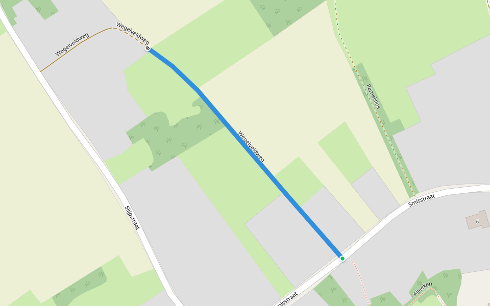 Wegelveldweg walking route map in Zottegem