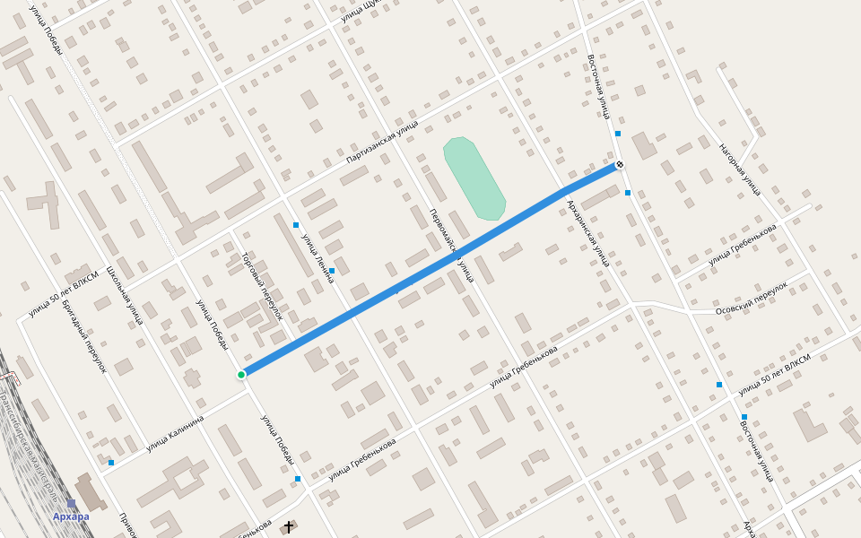 улица Калинина walking route map in Arkhara