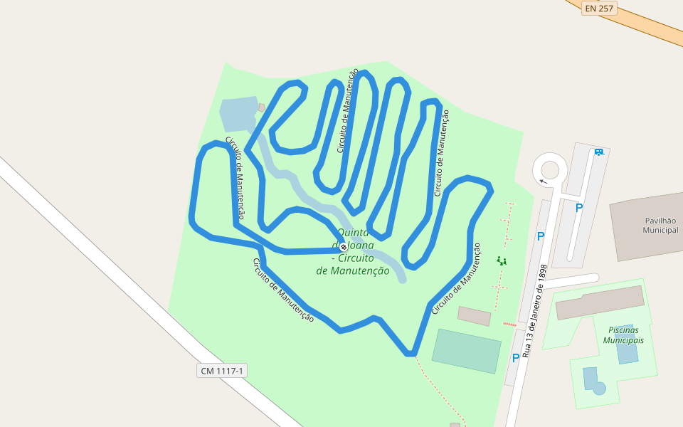 Circuito de Manutenção walking route map in Viana do Alentejo