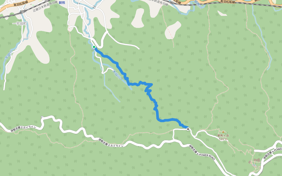 近畿自然歩道 朝熊岳金剛證寺へのみち walking route map in Ise