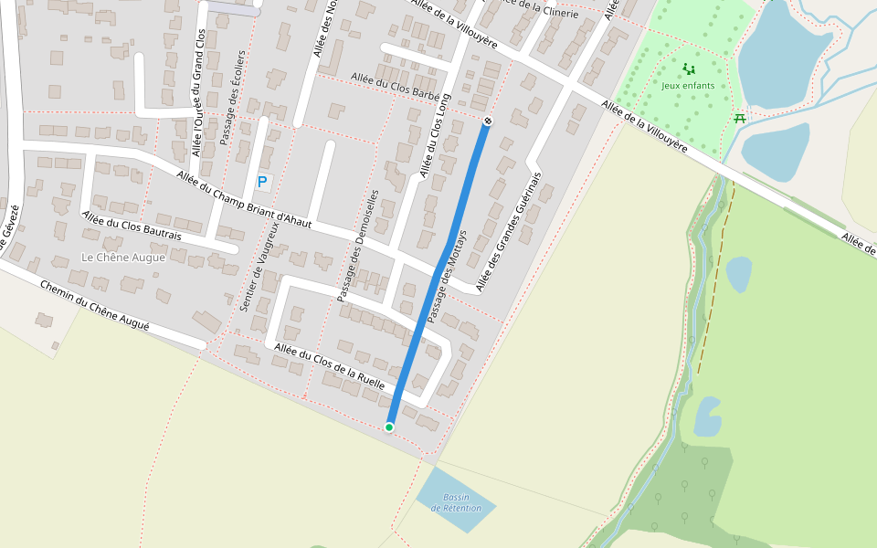 Passage des Mottays walking route map in Vignoc