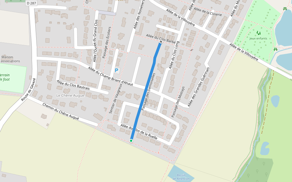 Passage des Demoiselles walking route map in Vignoc