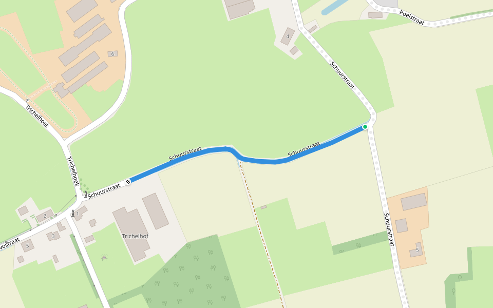 Schuurstraat walking route map in Laakdal
