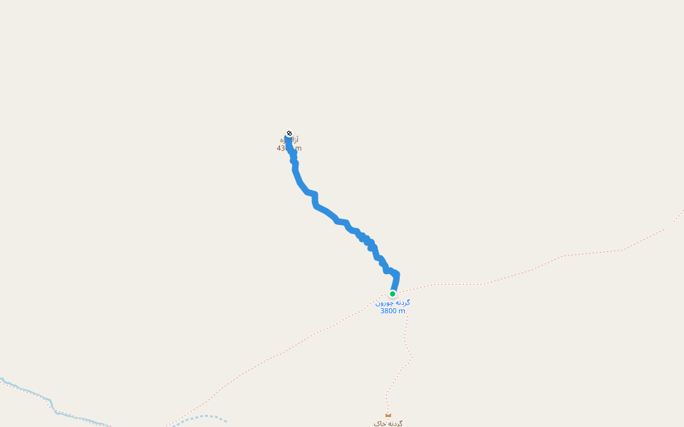 آزاد کوه walking route map in Kelak-e Olya