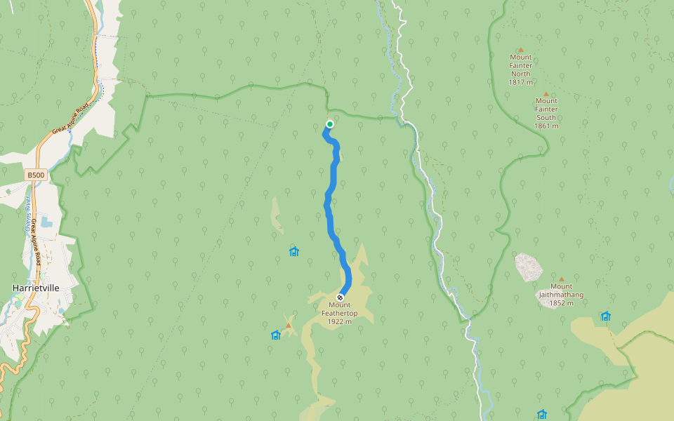 Razorback North Walking Track walking route map in Hotham Heights