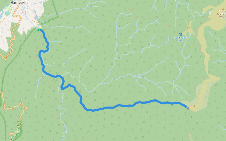 Champion Spur Track walking route map in Harrietville