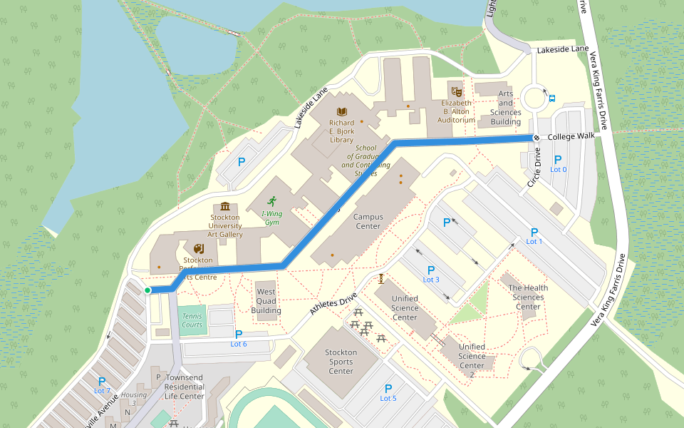 College Walk walking route map in Galloway