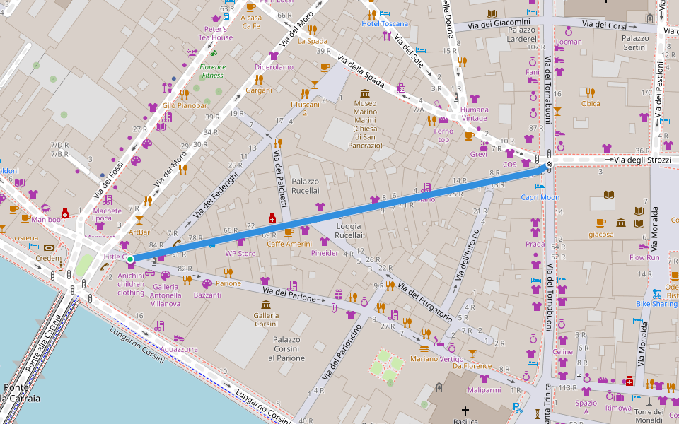 Via della Vigna Nuova Walking And Running Trail Firenze, Toscana Pacer Via della Vigna Nuova Walking And Running Trail Firenze, Toscana Pacer