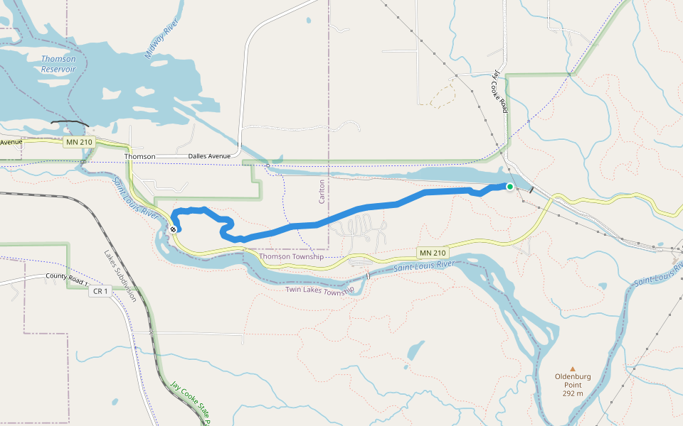 C.C.C. Trail walking route map in Esko
