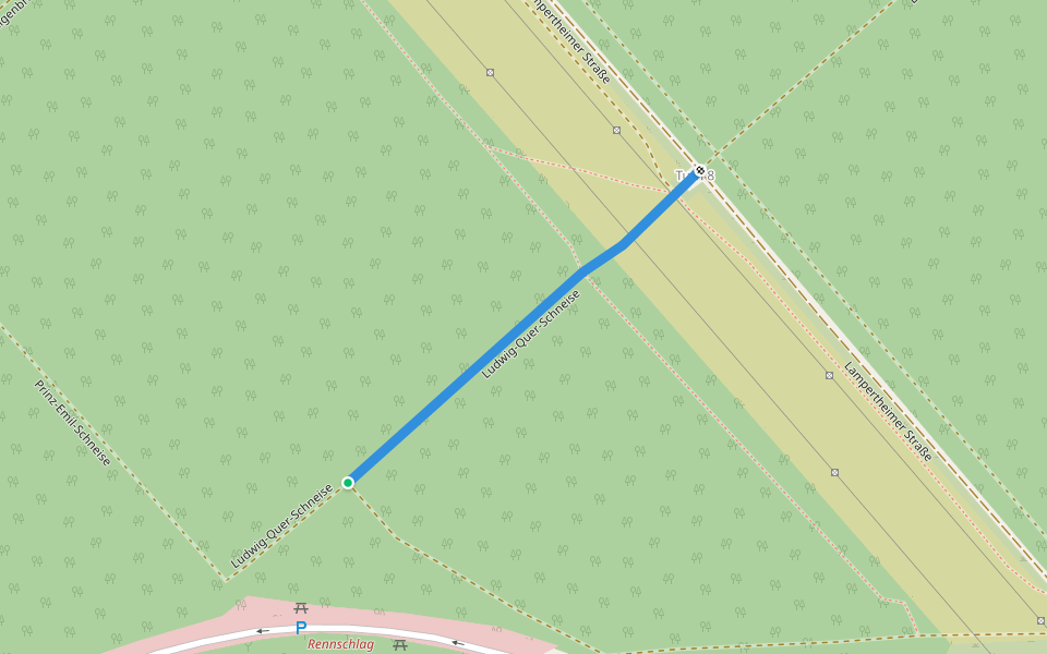 Ludwig-Quer-Schneise walking route map in Viernheim