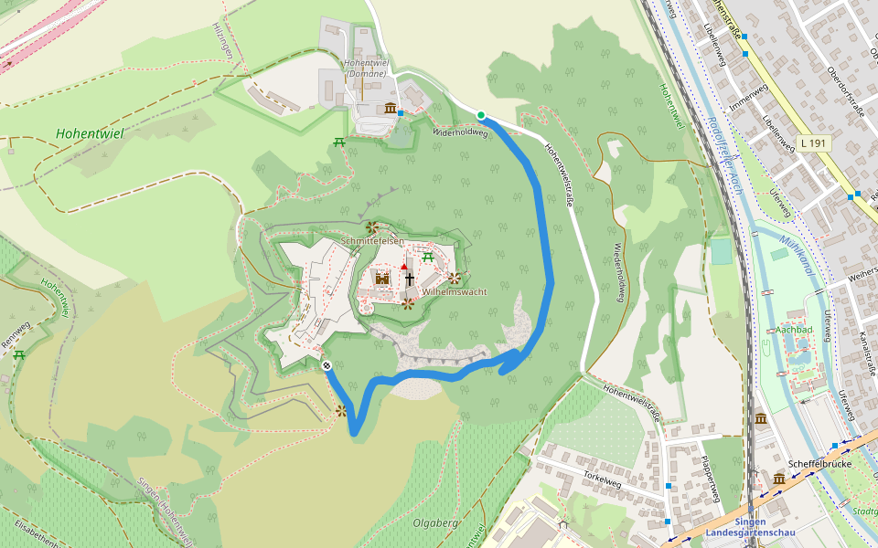 Ten Brink Weg walking route map in Singen (Hohentwiel)