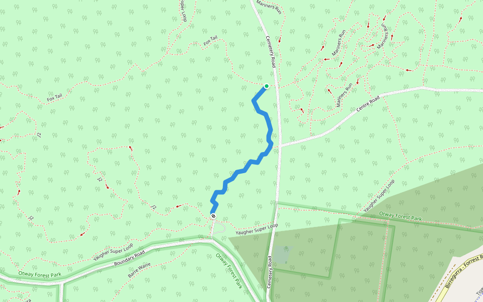 Fox Tail, Mariners Run walking route map in Forrest