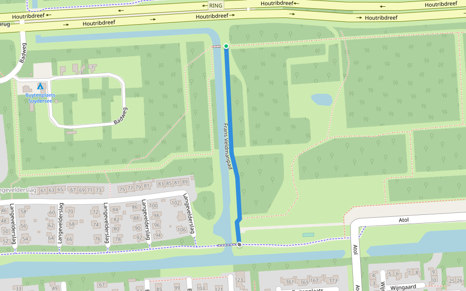 Frans Veldmanpad walking route map in Lelystad