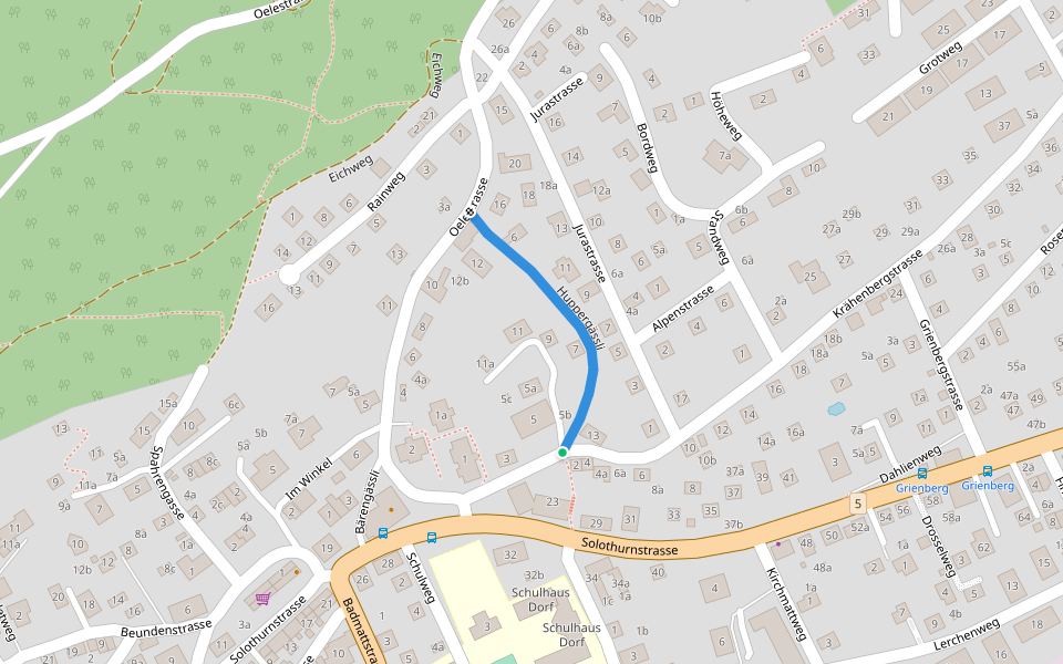 Huppergässli walking route map in Lengnau