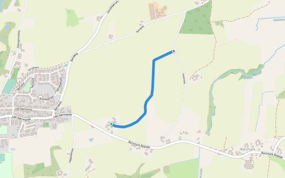 Hellet - Fasbro walking route map in Aabenraa