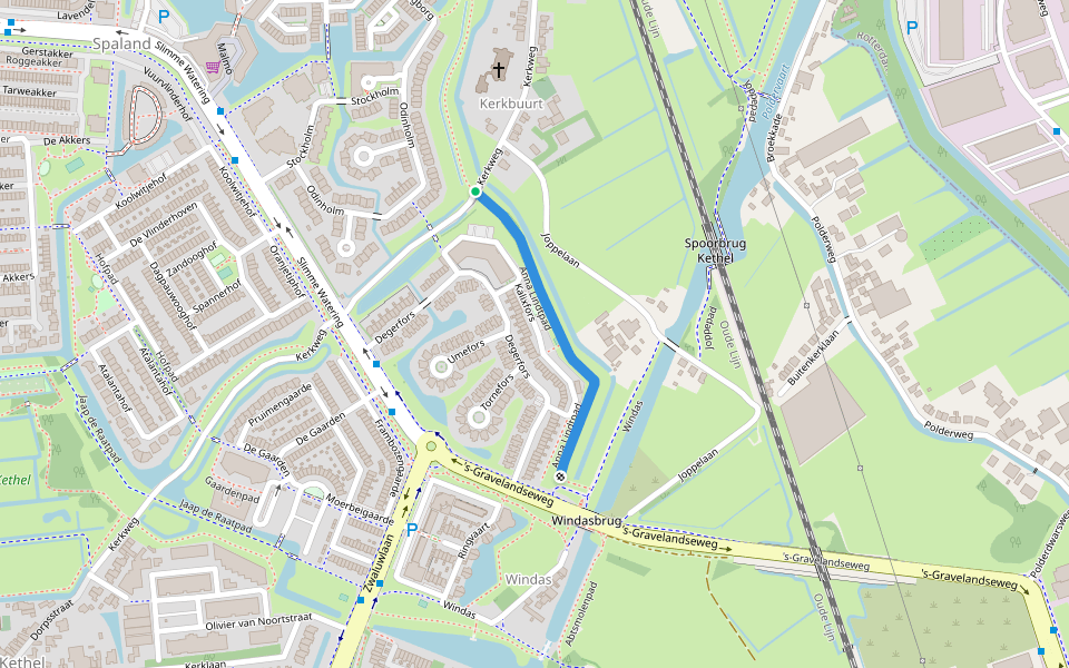 Anna Lindtpad walking route map in Schiedam