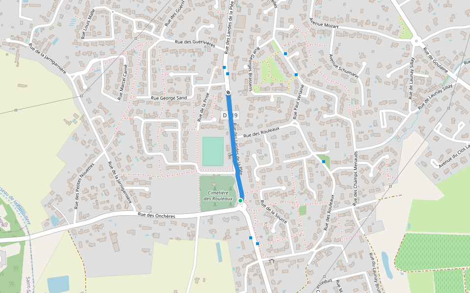 Rue des Landes de la Plée walking route map in Basse-Goulaine