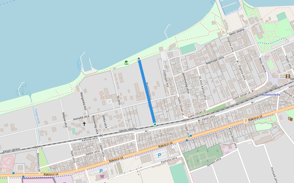 Boglárka utca walking route map in Balatonlelle