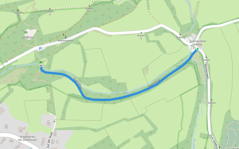 Auelt Pfad walking route map in Simmerath