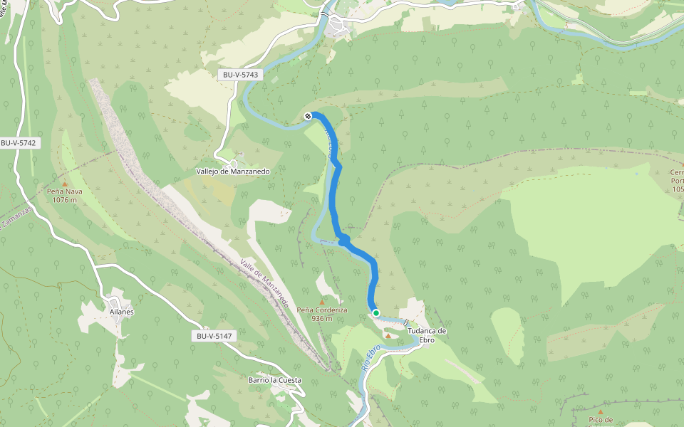 GR-85 walking route map in Tudanca