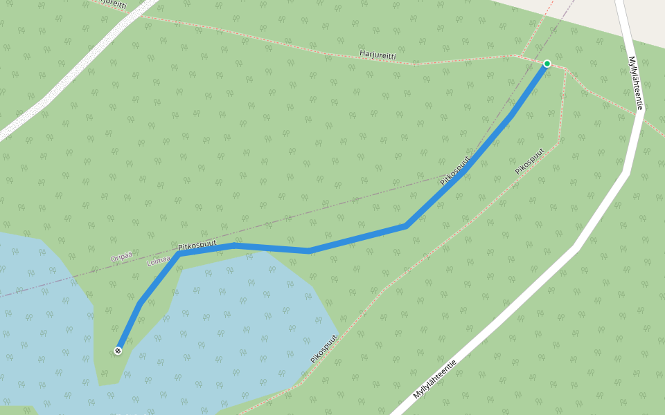 Pitkospuut walking route map in Kankaanranta