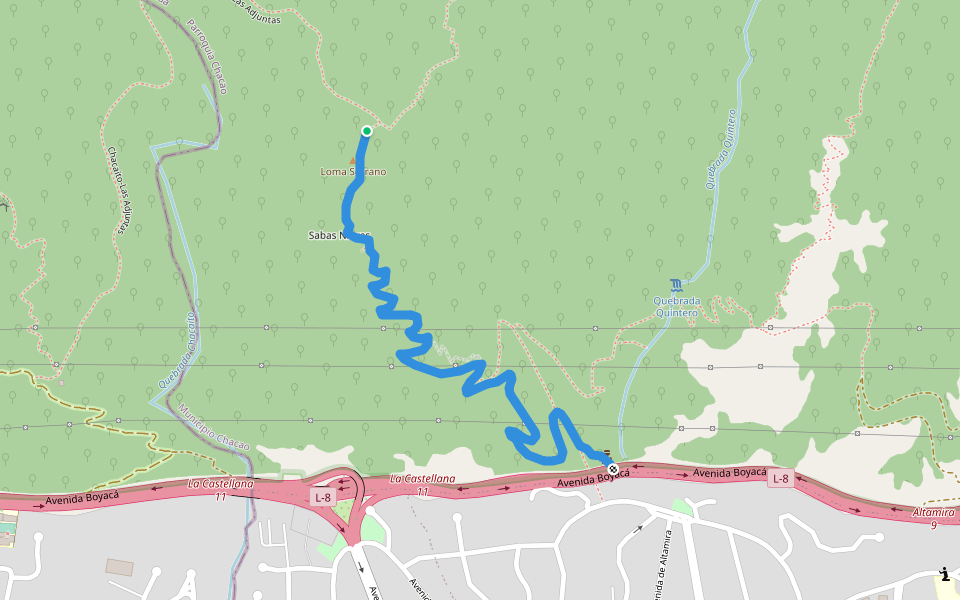 Sendero: Sabas Nieves walking route map in Caracas