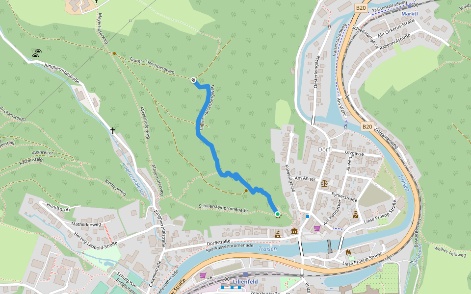 Taurer- Tarschbergweg walking route map in Dörfl