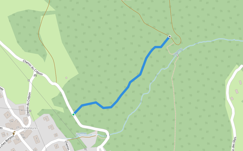 Descent Vélo walking route map in Blonay - Saint-Légier