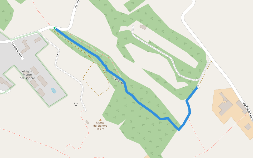 Pistino 14 walking route map in Castiglione delle Stiviere