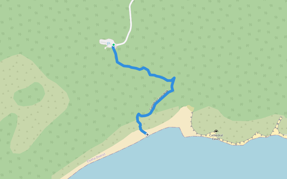 Cathedral Caves Walk walking route map in Chaslands