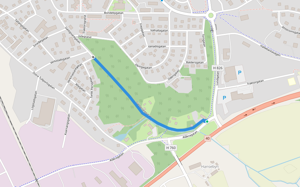 Gästgivaregatan walking route map in Vimmerby