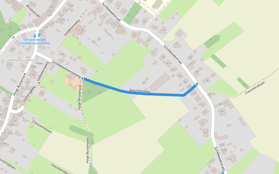 Boombosweg walking route map in Geraardsbergen