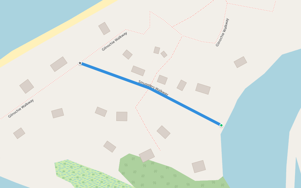 Smugglers Walkway walking route map in Port Franks