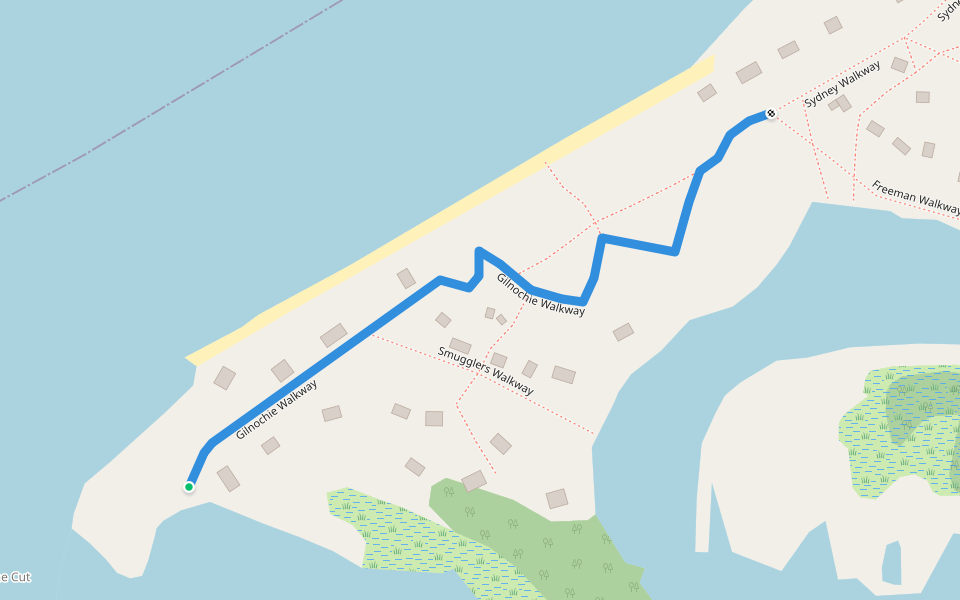 Gilnochie Walkway walking route map in Port Franks