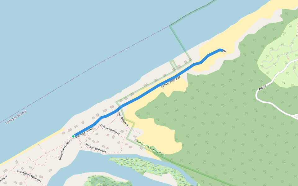 Sydney Walkway walking route map in Port Franks