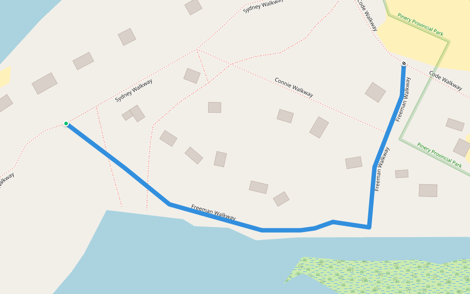 Freeman Walkway walking route map in Port Franks