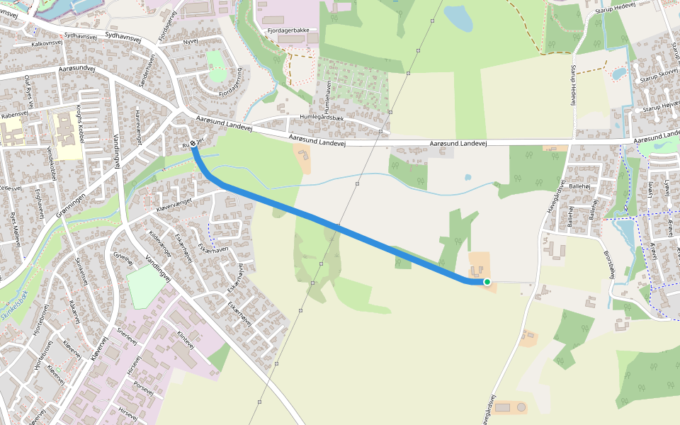 Havegårdsvej walking route map in Haderslev