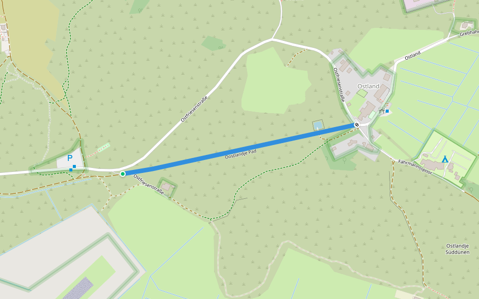 Oostlandje Pad walking route map in Borkum