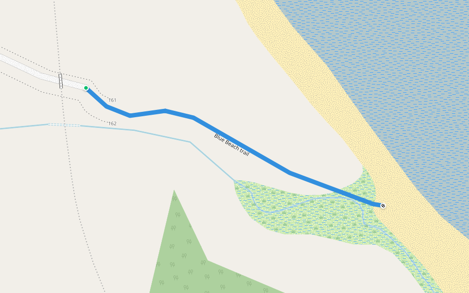 Blue Beach trail walking route map in Hantsport