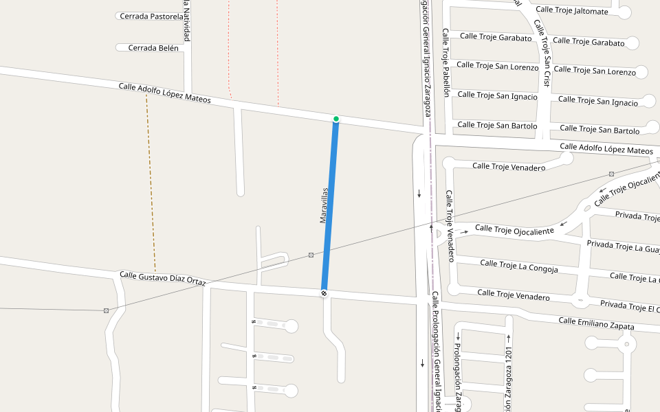 Maravillas walking route map in Jesús María