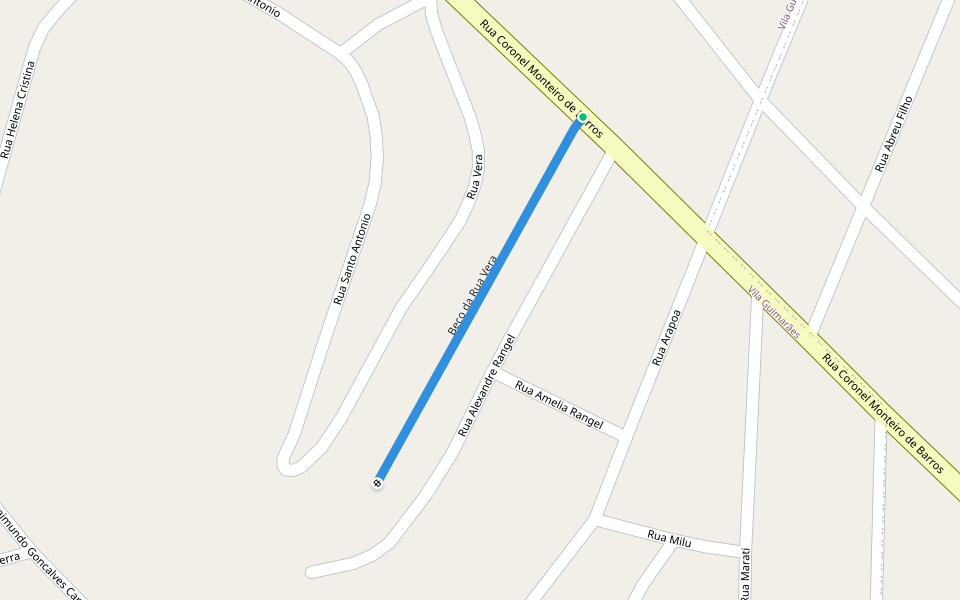 Beco da Rua Vera walking route map in Nova Iguaçu