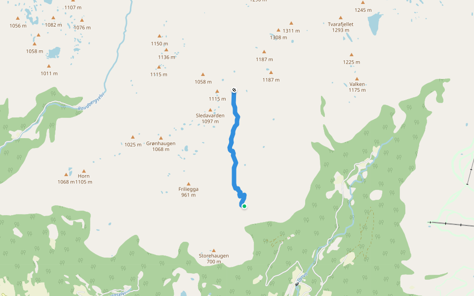 Volavegen walking route map in Bulken