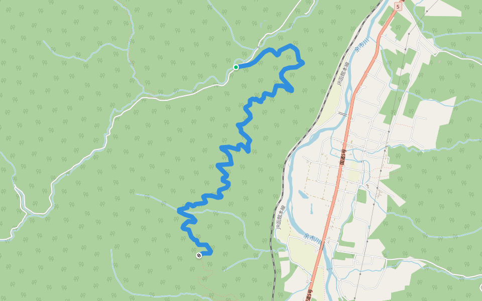 銀山林道 walking route map in Niki