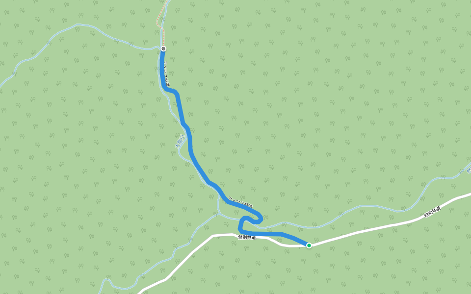 アメマス林道 walking route map in Niki