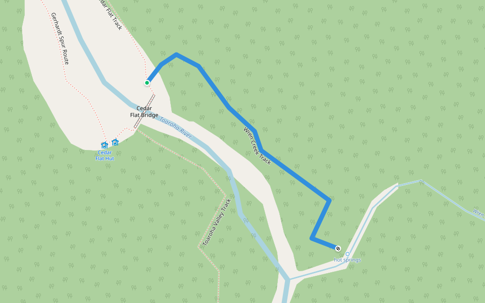Wren Creek Track walking route map in Kokatahi